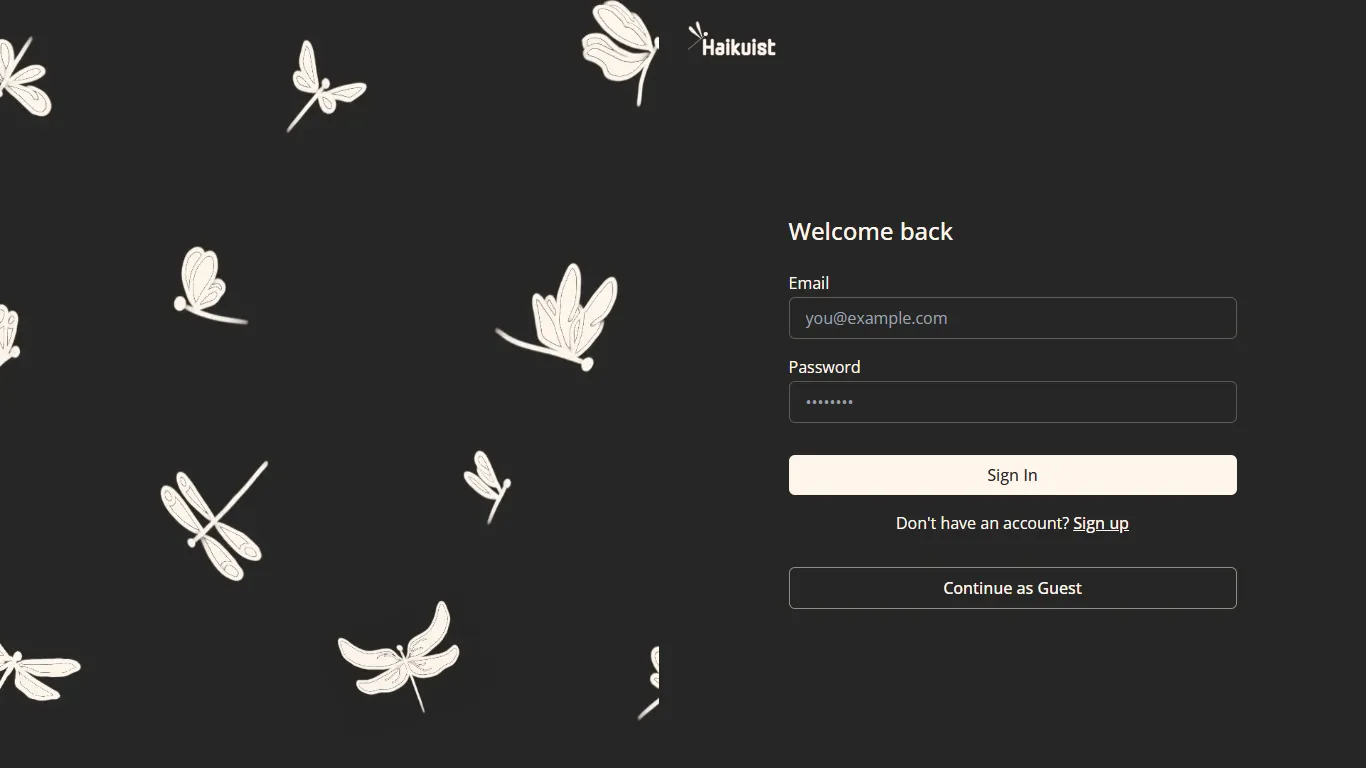 Preview of Haikuist interface